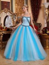 Contrast Color Aqua And White Clearance Quince Dress 2014