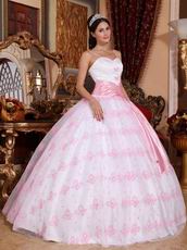 Spaghetti Straps Butterfly Design Baby Pink Quinceanera Dress