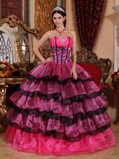 Zebra Boidce Multi-color Layers Skirt Ebay Quinceanera Dress