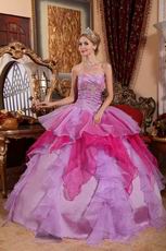 Deep Pink And Lilac Affordable Price Quinceañera Dress Designer