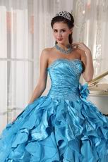 Beautiful Sky Blue Ruffles Skirt Quinceanera Dress Under $250