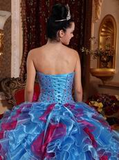 Carmine And Cornflower Blue Allure Quinceanera Dress Ombre