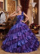 Wisteria And Purple Layers Skirt One Strap Quince Dress