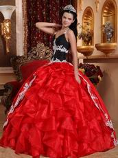 Black And Crimson Red Quinceanera Party Sweet 16 Girl Dress