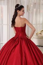 Wine Red Military Strapless Floor Length Ball Gown