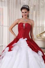 Wine Red Military Strapless Floor Length Ball Gown