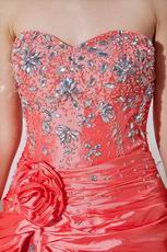 Crystal Coral Pink Asymmetrical Buy Pageant Evening Dresses