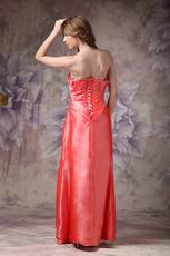 Strapless High Low Design Orange Red Special Occasion Dress