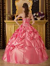 Classical Waltermelon Tafftea Quinceanera Dress With Halter Design