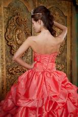 Embroidery Layers Skirt Quinceanera Ball Gown In Watermelon