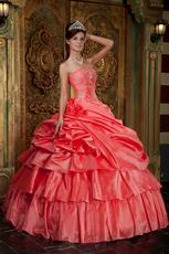 Watermelon Unique Layers Skirt Quinceanera Designer Dress