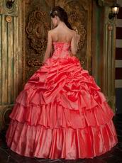 Watermelon Unique Layers Skirt Quinceanera Designer Dress