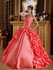 Side Bubble Coral Dress 2014 Winter Quinceanera Wear