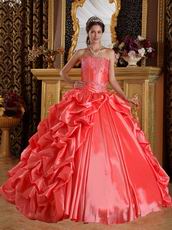 Side Bubble Coral Dress 2014 Winter Quinceanera Wear