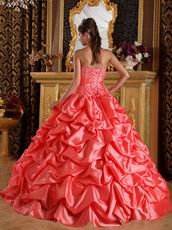 Side Bubble Coral Dress 2014 Winter Quinceanera Wear