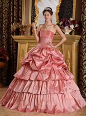 Dark Pink Taffeta Dress to Young Girl Adult Ceremony Party