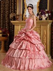 Dark Pink Taffeta Dress to Young Girl Adult Ceremony Party
