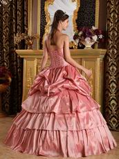 Dark Pink Taffeta Dress to Young Girl Adult Ceremony Party