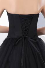 Modest Floor Length Skirt Black Quinceanera Dress