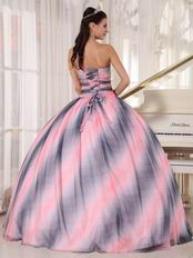 Vogue Ombre Contrast Pink Fabric 16 Years Old Quinceanera Dress