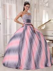 Vogue Ombre Contrast Pink Fabric 16 Years Old Quinceanera Dress