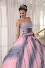 Vogue Ombre Contrast Pink Fabric 16 Years Old Quinceanera Dress