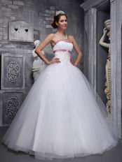 Elegant Strapless White Quinceanera Dress For Discount
