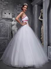 Elegant Strapless White Quinceanera Dress For Discount