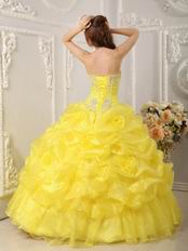 Canary Bright Yellow Bubble Skirt Quinceanera Dress
