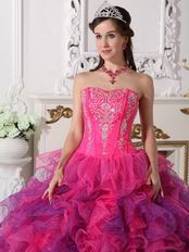 Sweetheart Embroidered Ruffled Skirt Military Ball Dress