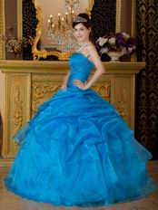 Strapless Azure Embroidered Quinceanera Gown On Internet