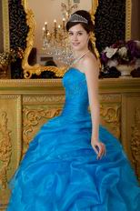 Strapless Azure Embroidered Quinceanera Gown On Internet