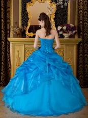 Strapless Azure Embroidered Quinceanera Gown On Internet