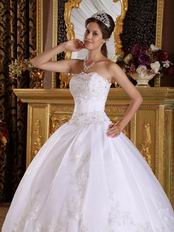 Strapless Appliqued Skirt White Quinceanera Dresses Maker