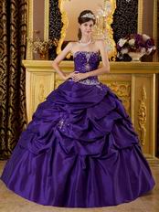 Cheap Strapless Floor Length Puffy Quinceanera Dress