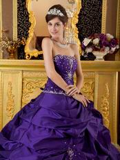 Cheap Strapless Floor Length Puffy Quinceanera Dress