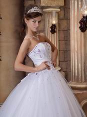 Strapless Corset White A Quinceanera Dress With Embroidery