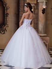 Strapless Corset White A Quinceanera Dress With Embroidery