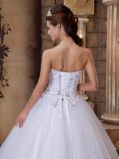 Strapless Corset White A Quinceanera Dress With Embroidery