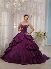 Bubble Eggplant Purple Quinceanera Gown With Court Train