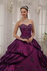 Bubble Eggplant Purple Quinceanera Gown With Court Train