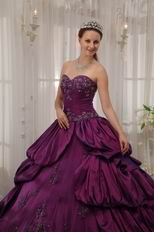 Bubble Eggplant Purple Quinceanera Gown With Court Train