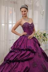 Bubble Eggplant Purple Quinceanera Gown With Court Train