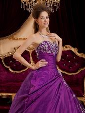 Cheap Purple Embroidery Dress Make Your Own Quinceanera