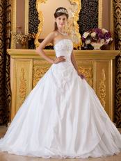 White Taffeta Embroidered Quinceanera Gown Not Expensive