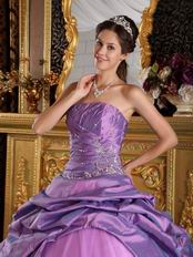 Strapless Mallow Taffeta Elegant Quinceanera Dress For Girl