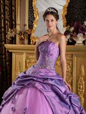 Strapless Mallow Taffeta Elegant Quinceanera Dress For Girl