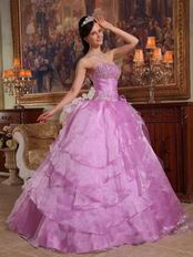 Lilac Quinceanera Dress to 16th Girl With Handmade Flower