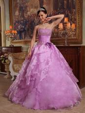 Lilac Quinceanera Dress to 16th Girl With Handmade Flower