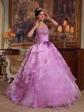 Lilac Quinceanera Dress to 16th Girl With Handmade Flower